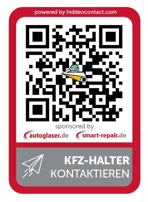 Kooperation mit autoglaser.de - Whitelabel Version des QR Aufkleber für Autos - hiddencontact
