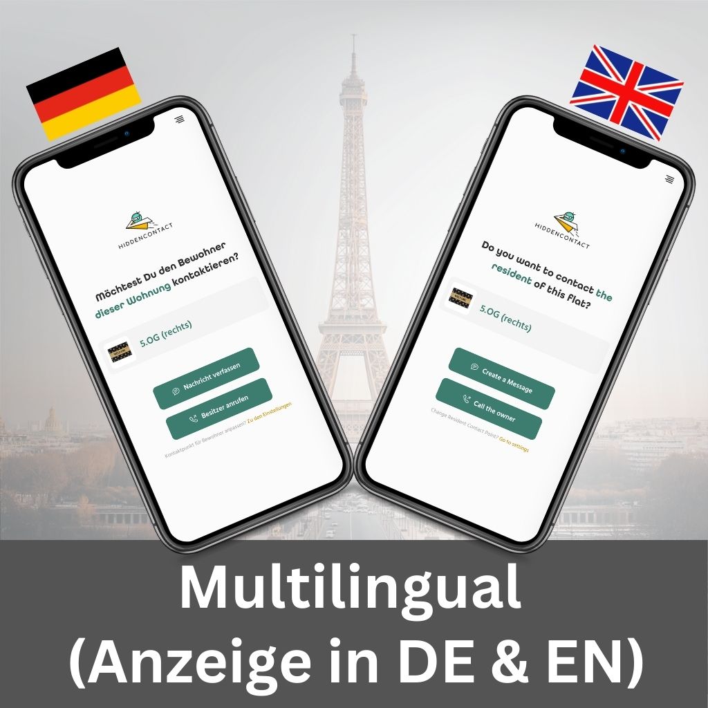 Wohnungs-/ Garagen-/ Ferienhaus-Tag Kontaktpunkt mit QR