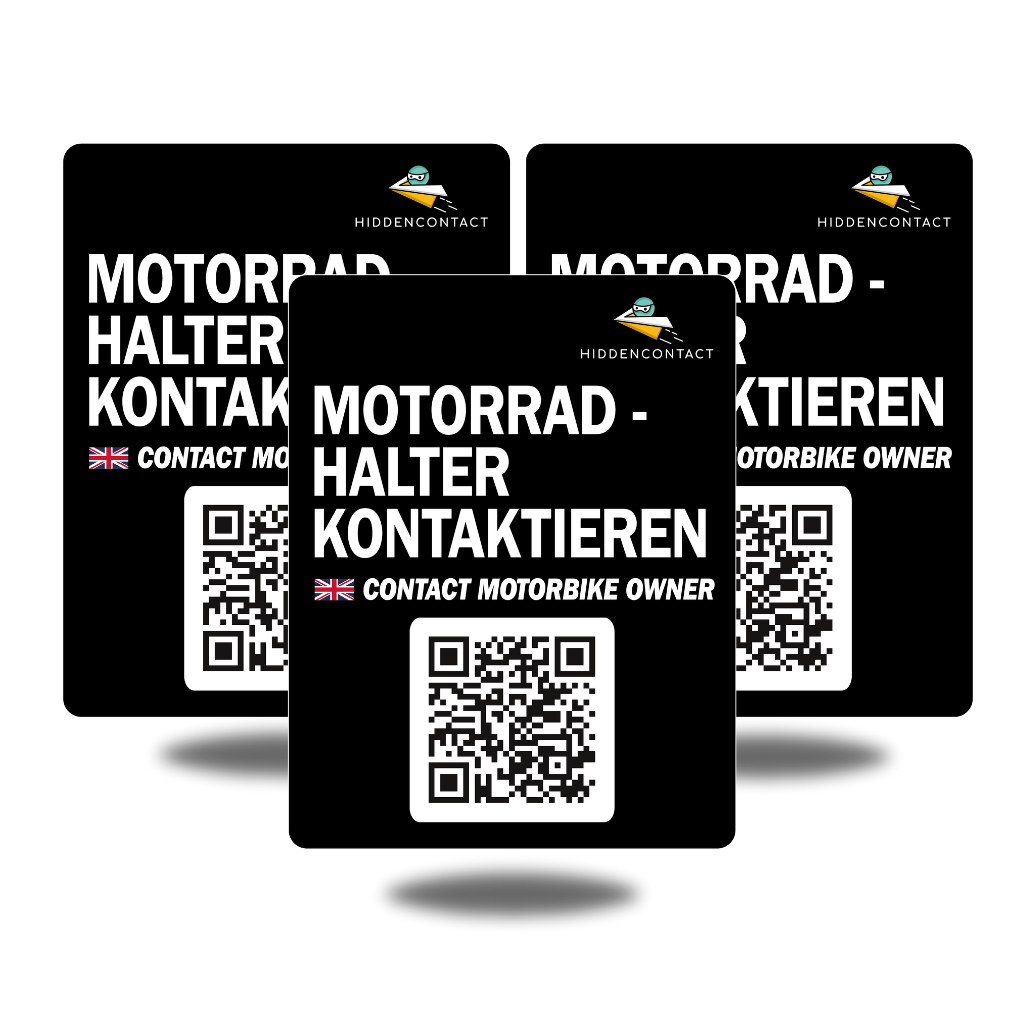 Motorrad-Kontaktpunkt mit QR (3er Set)