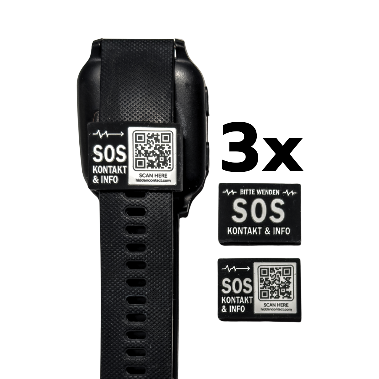 SOS Tag für Uhren & Armbänder (3er Set)