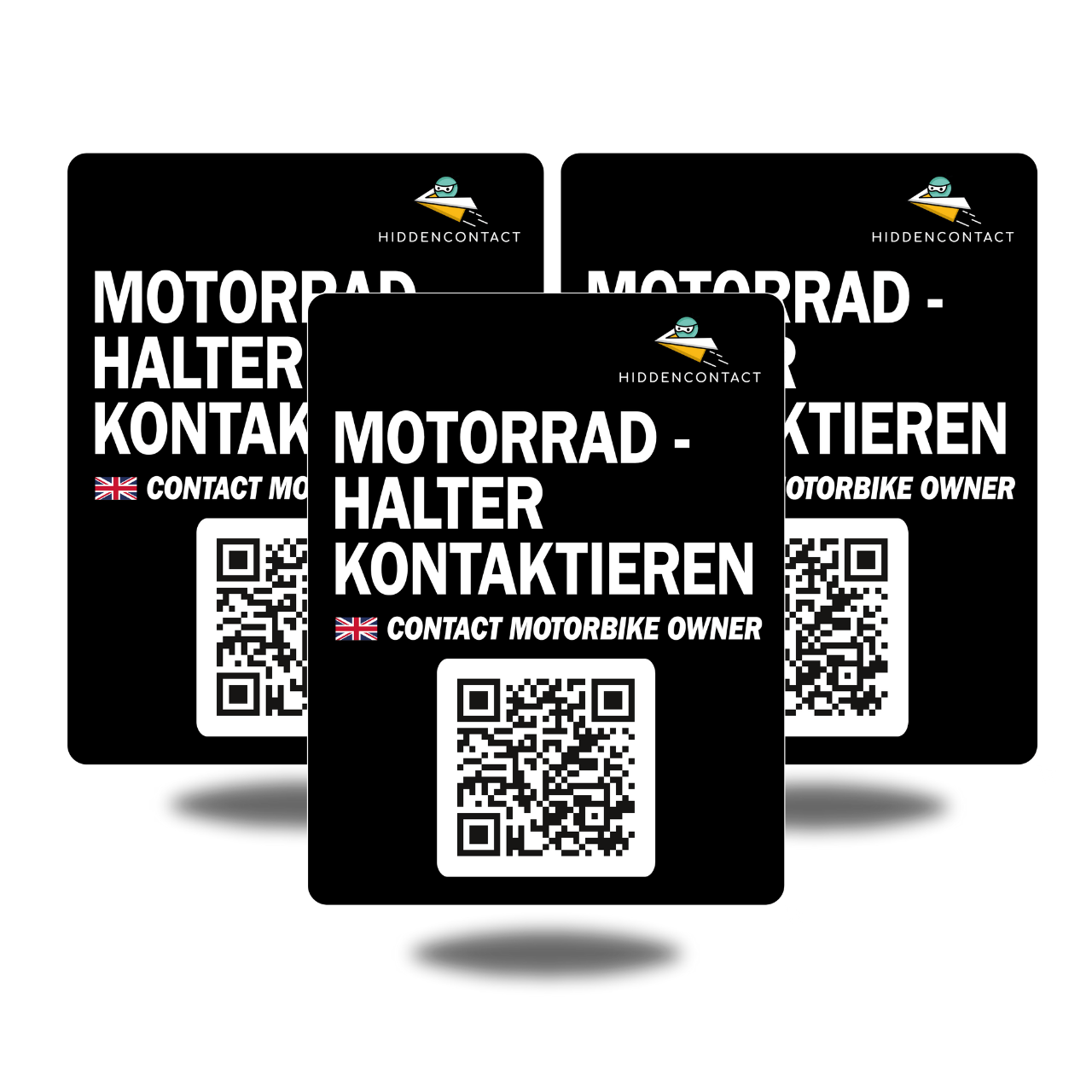 Motorrad-Kontaktpunkt mit QR (3er Set)
