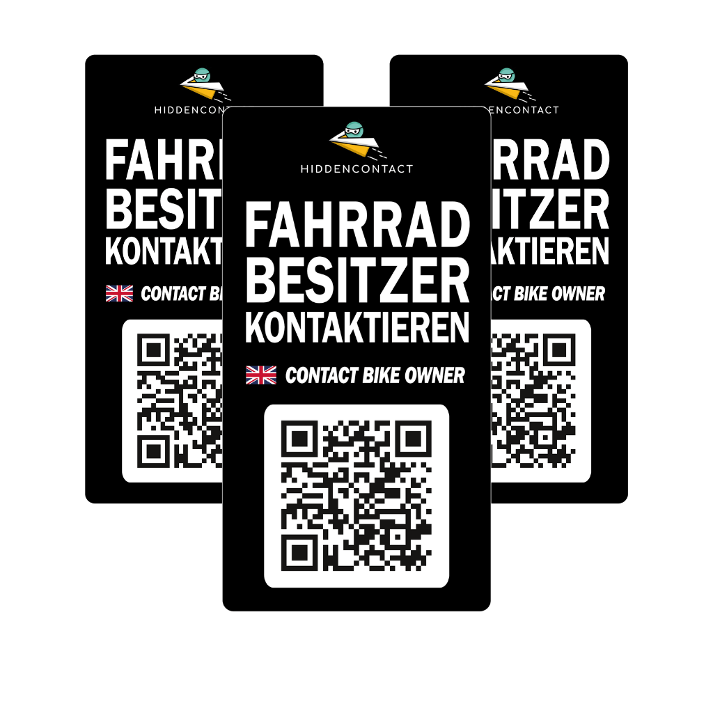 Fahrrad-Kontaktpunkt mit QR (3er Set)