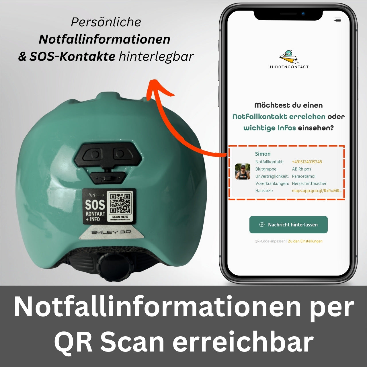 SOS Kontakt & Notfallinfo Aufkleber (3er Set)