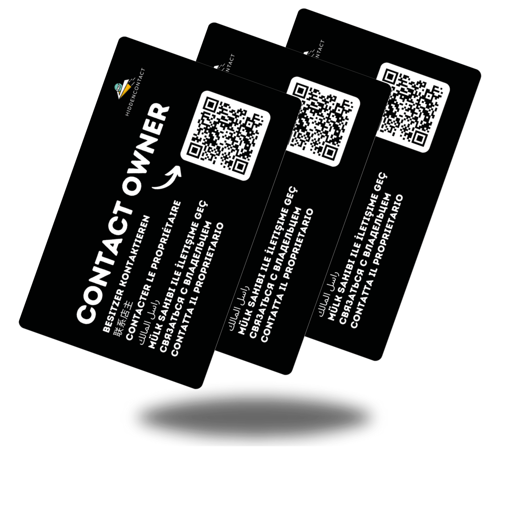 #Geldbeutel RFID - Blocker mit QR (3er - Set) - hiddencontact