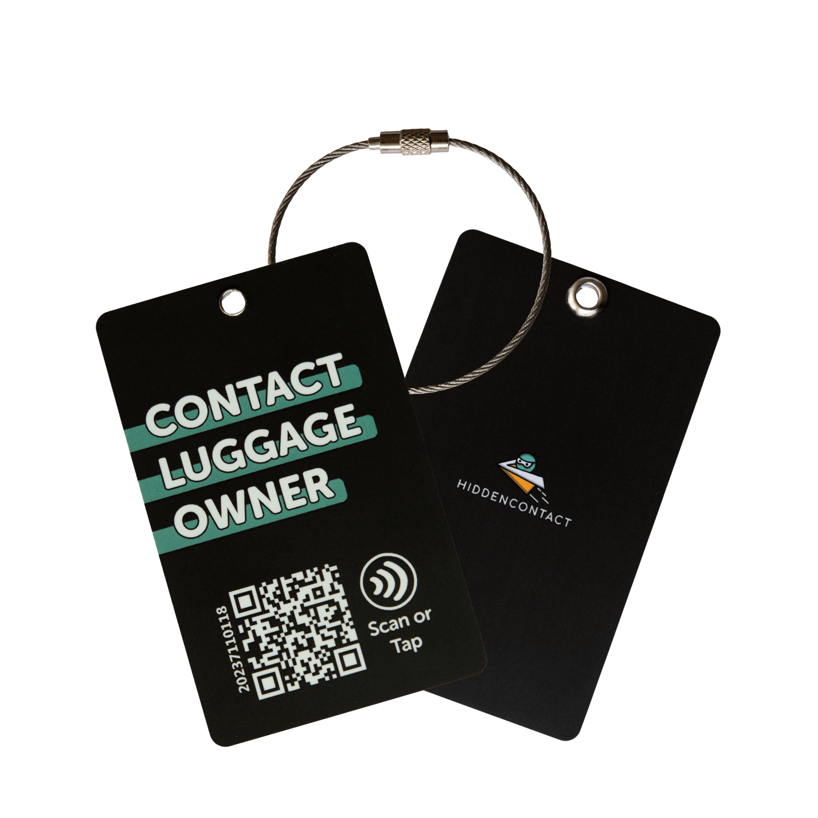 #Koffer-Tag mit QR und NFC - hiddencontact