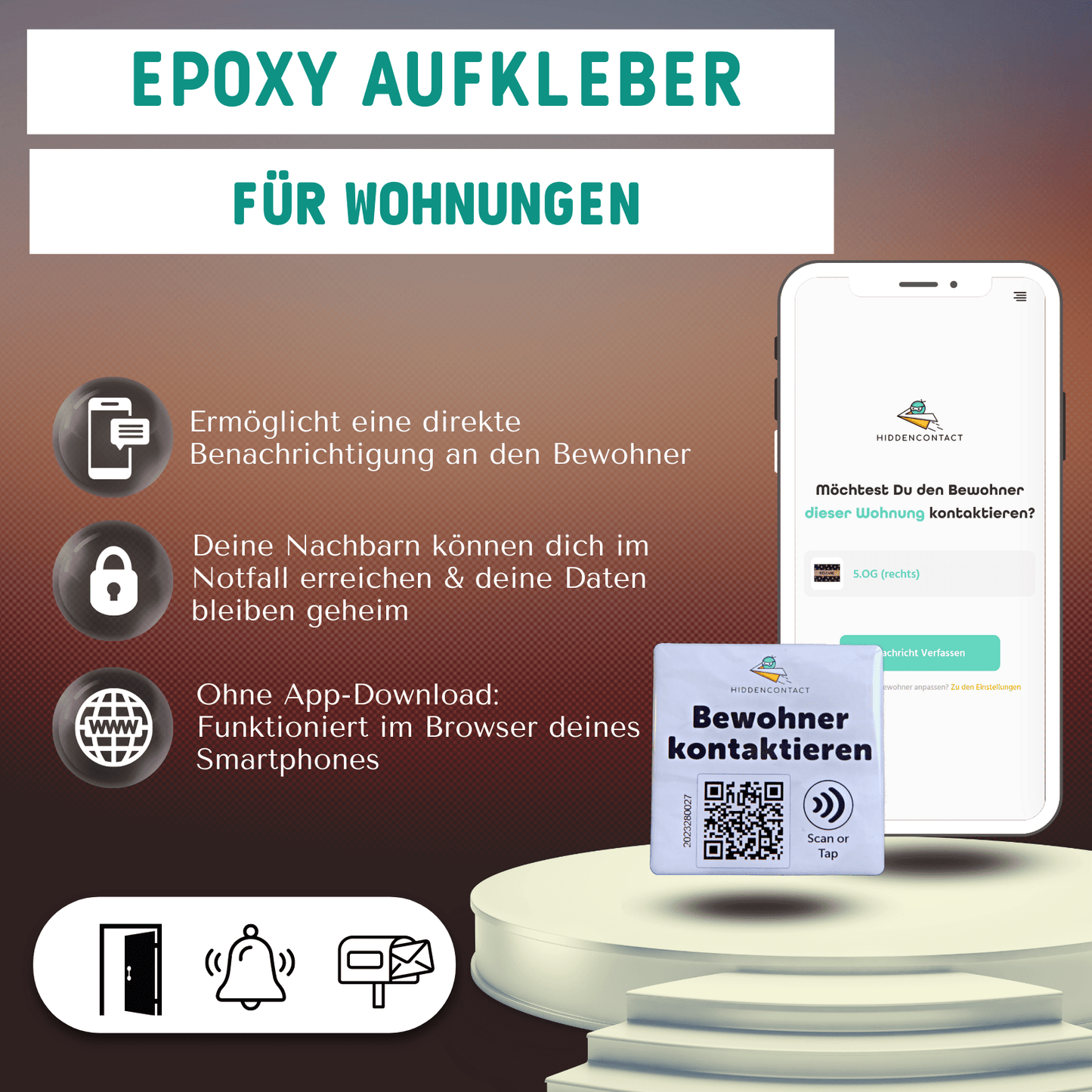 #Tür-Kontaktpunkt mit NFC und QR - hiddencontact