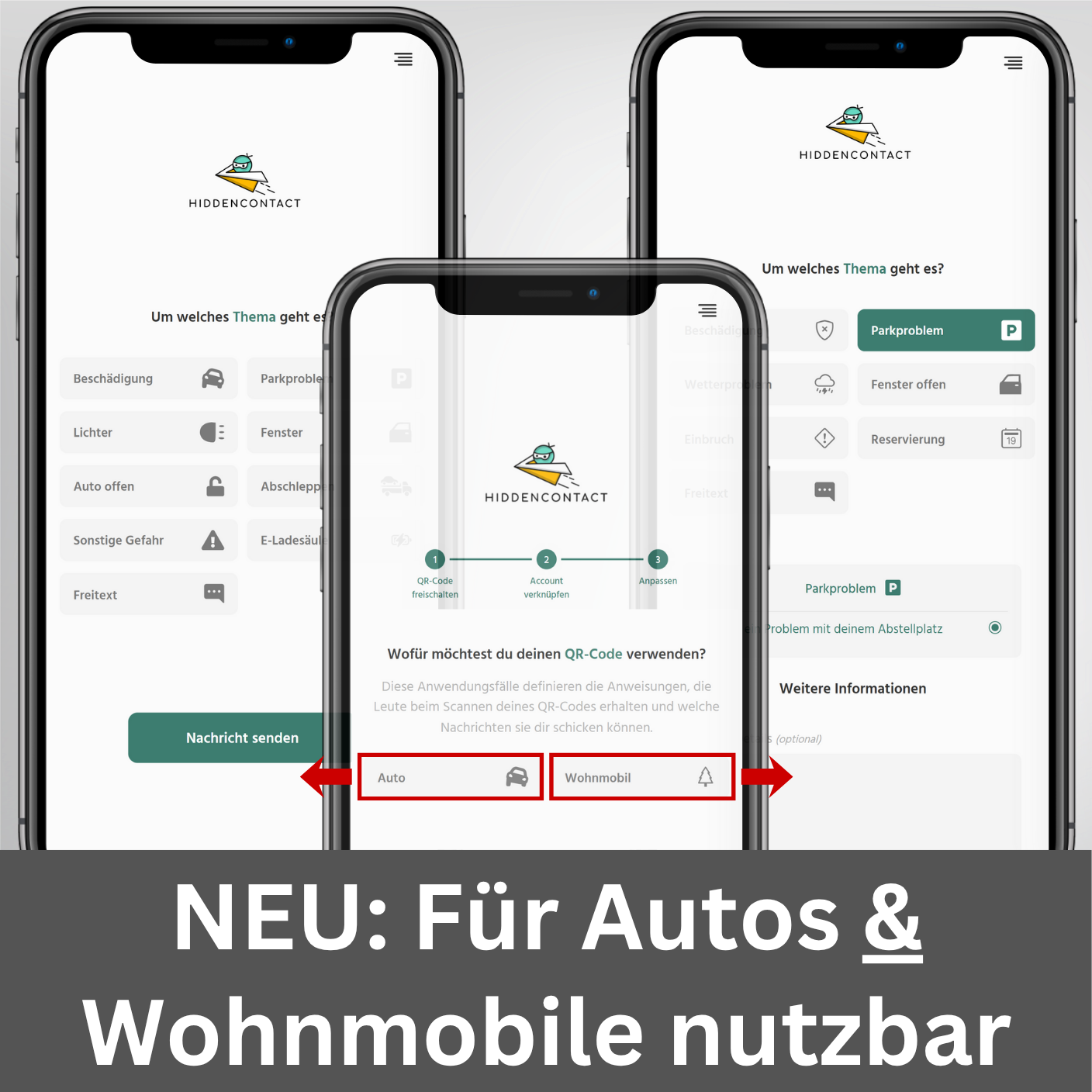 Auto-Kontaktpunkt mit QR