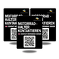 Motorrad-Kontaktpunkt mit QR (3er Set)