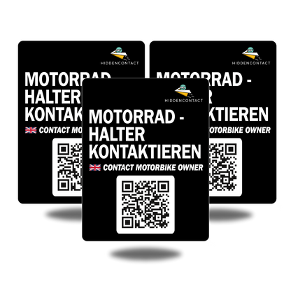 Motorrad-Kontaktpunkt mit QR (3er Set)