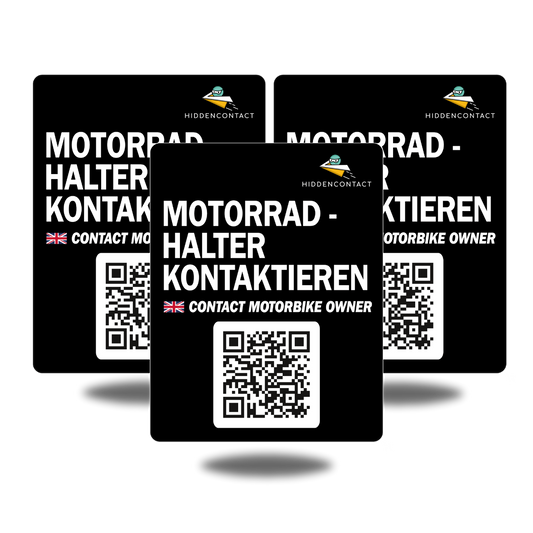 Motorrad-Kontaktpunkt mit QR (3er Set)