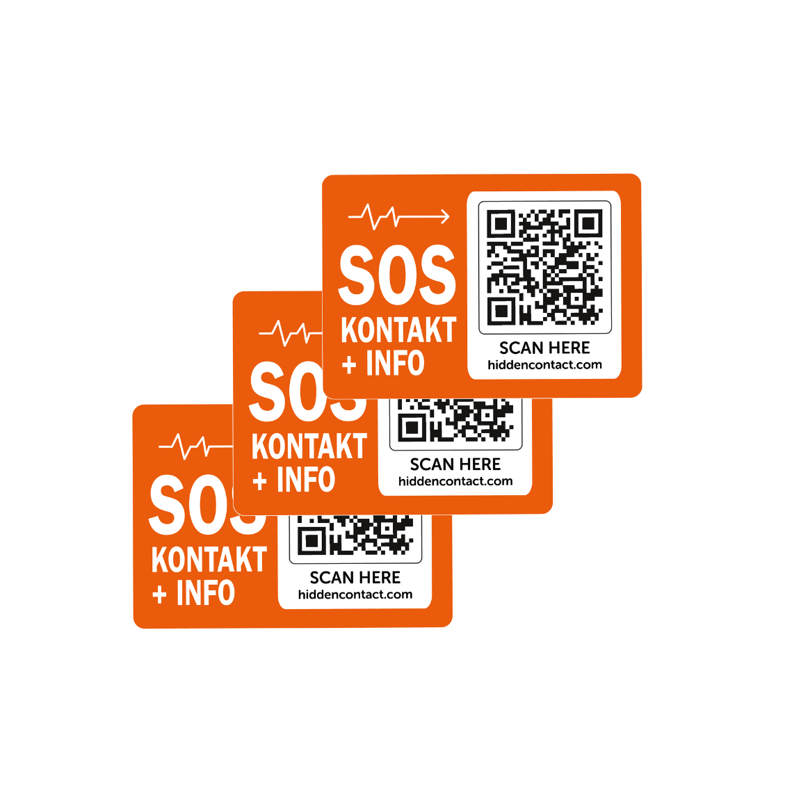 SOS Kontakt & Notfallinfo Aufkleber (3er Set)