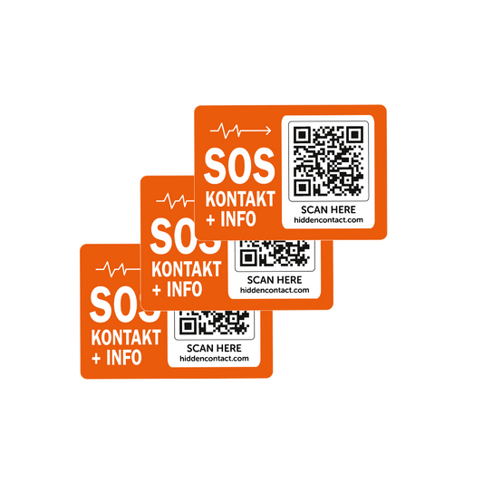SOS Kontakt & Notfallinfo Aufkleber (3er Set)