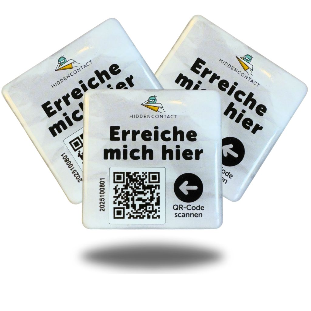 Wohnungs-/ Garagen-/ Ferienhaus-Tag Kontaktpunkt mit QR (3er Set)