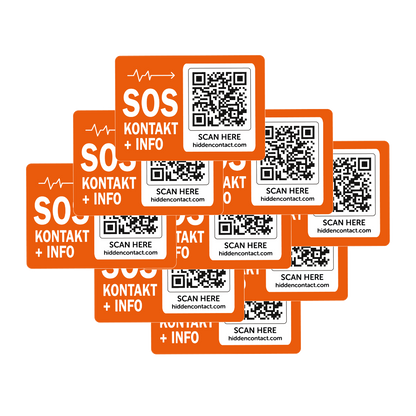 SOS Kontakt & Notfallinfo Aufkleber (9er Set)