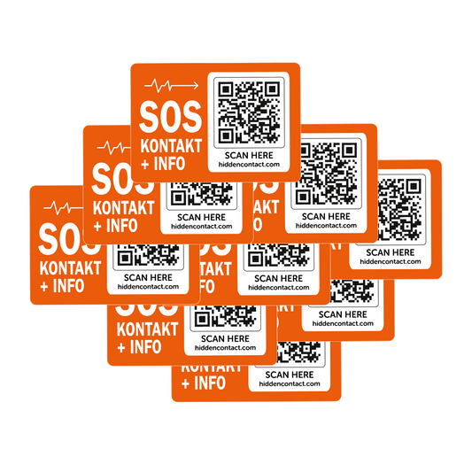 SOS Kontakt & Notfallinfo Aufkleber (9er Set)
