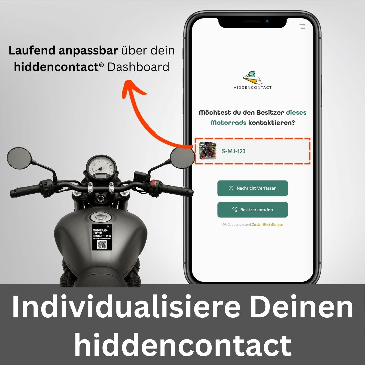 Motorrad-Kontaktpunkt mit QR (3er Set)