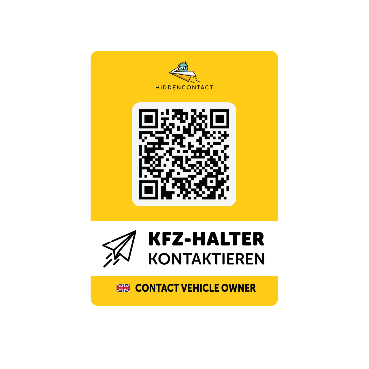 KFZ Kontaktpunkt mit QR