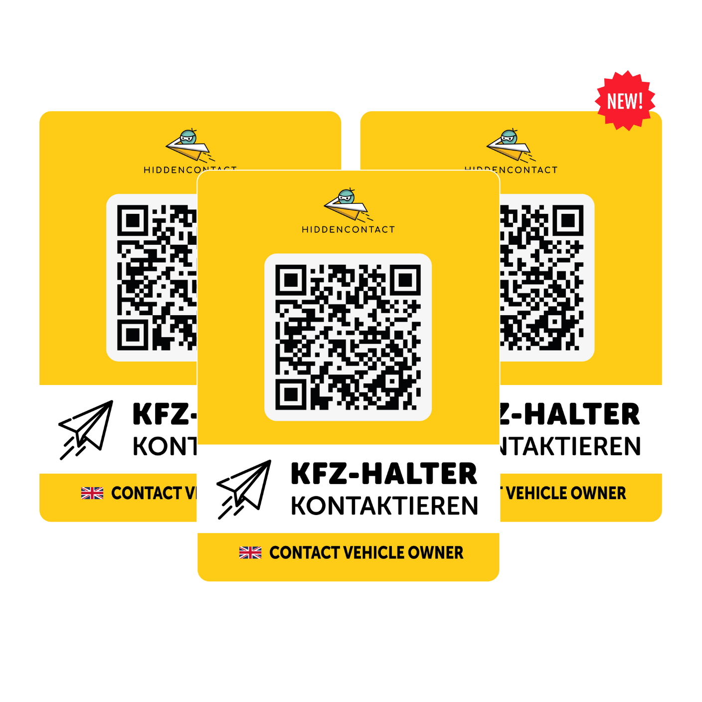 Auto-Kontaktpunkt mit QR (3er Set)