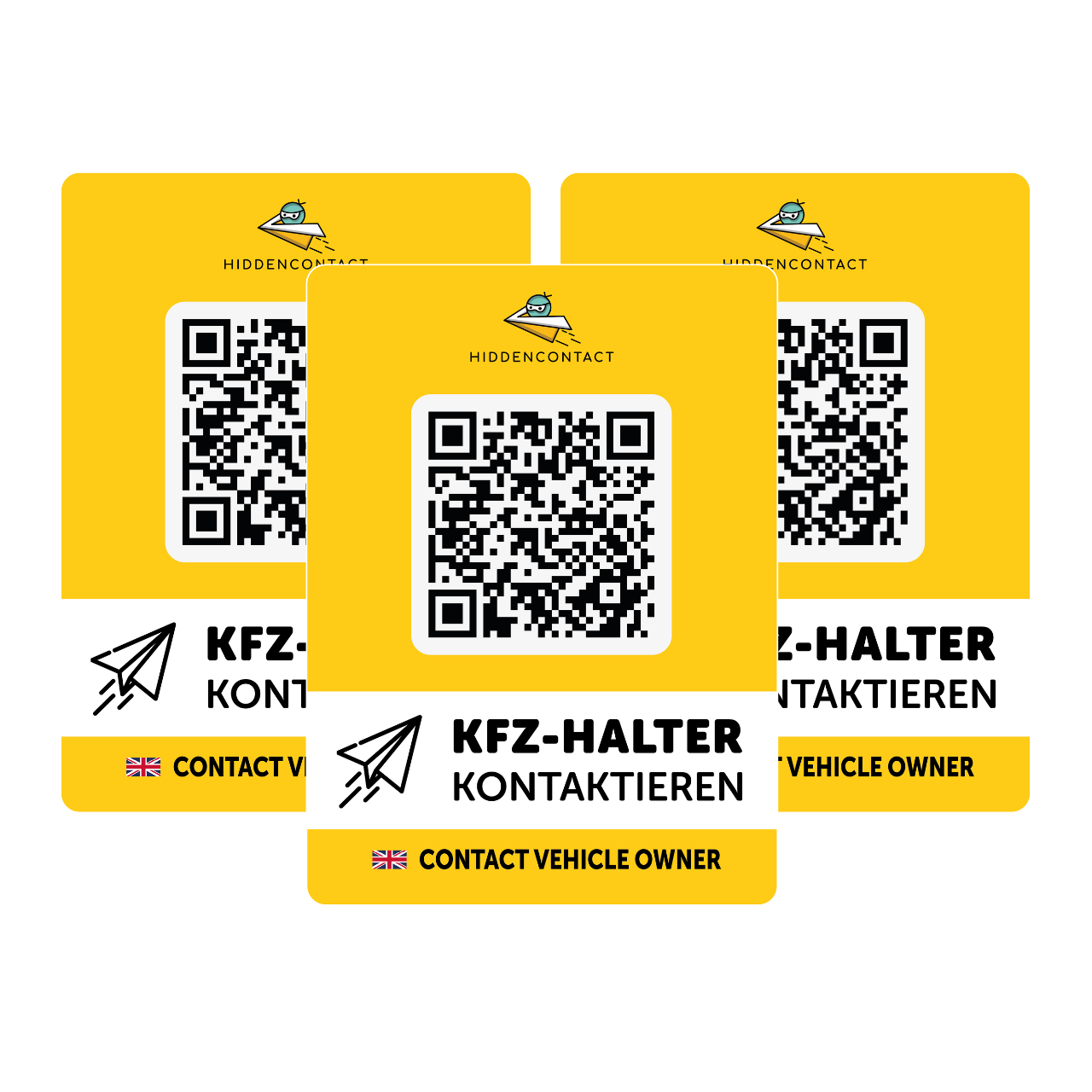 KFZ Kontaktpunkt mit QR (3er Set)