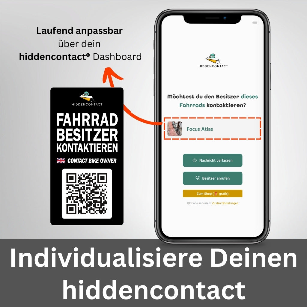 Fahrrad-Kontaktpunkt mit QR (3er Set)
