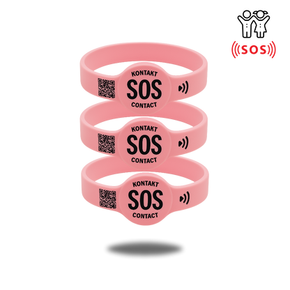 SOS Kontakt + Notfallinfo Armband für Kinder (3er Set)