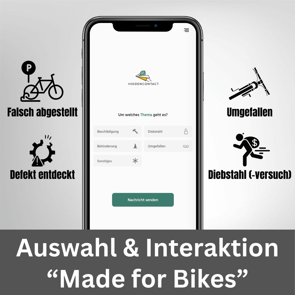 Fahrrad-Kontaktpunkt mit QR (3er Set)
