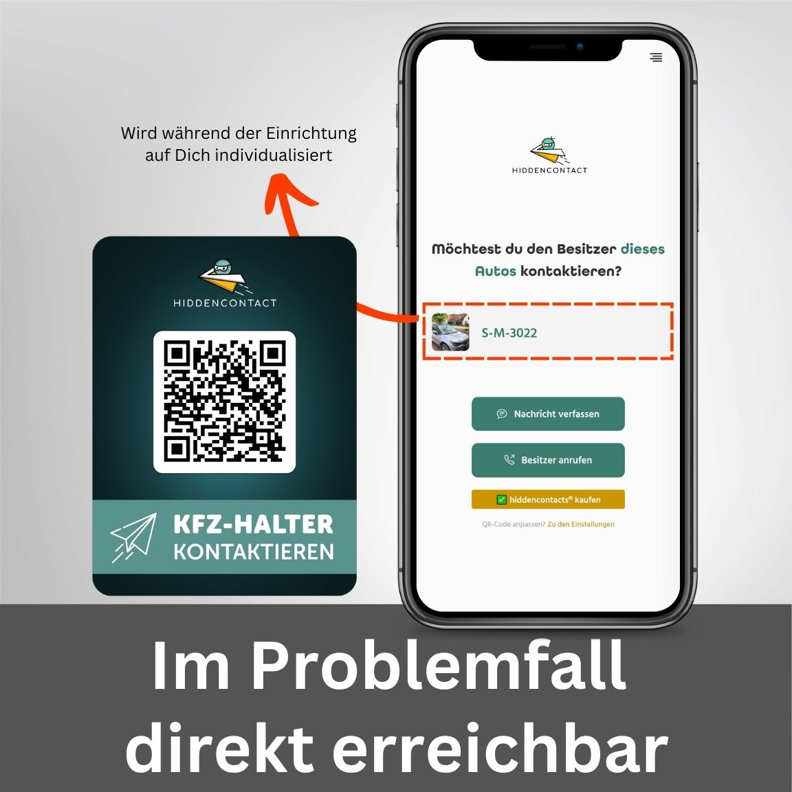 #Auto - Kontaktpunkt mit QR - hiddencontact