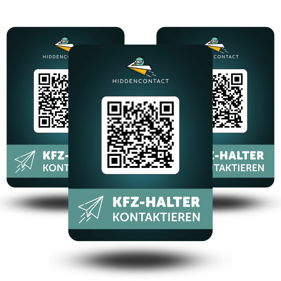 #Auto - Kontaktpunkt mit QR (3er Set) - hiddencontact