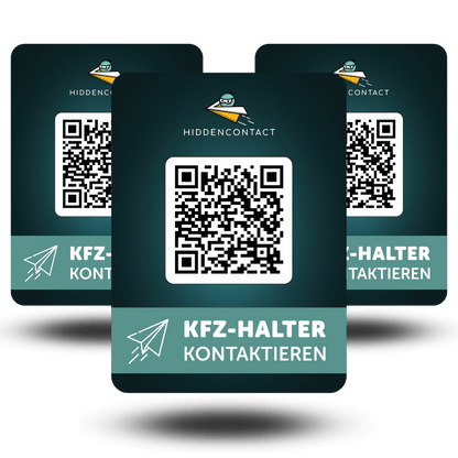 #Auto - Kontaktpunkt mit QR (3er Set) - hiddencontact