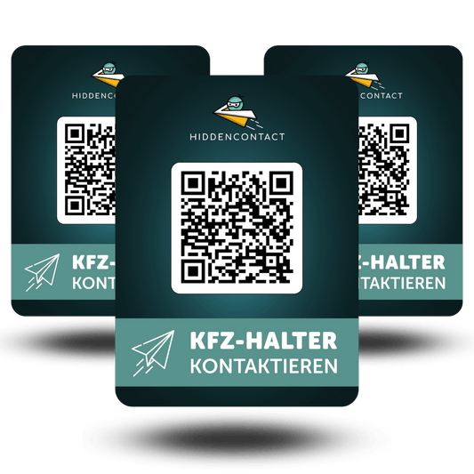 #Auto - Kontaktpunkt mit QR (3er Set) - hiddencontact