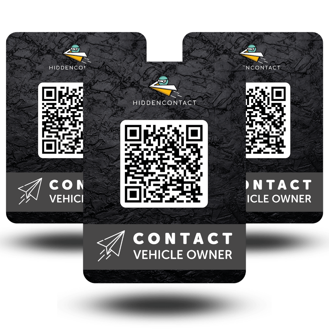 #Auto - Kontaktpunkt mit QR (3er Set) - hiddencontact