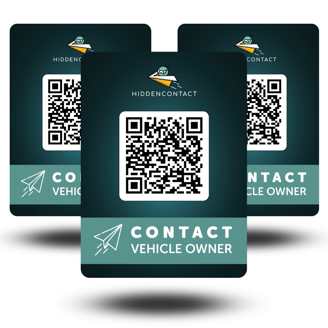 #Auto - Kontaktpunkt mit QR (3er Set) - hiddencontact