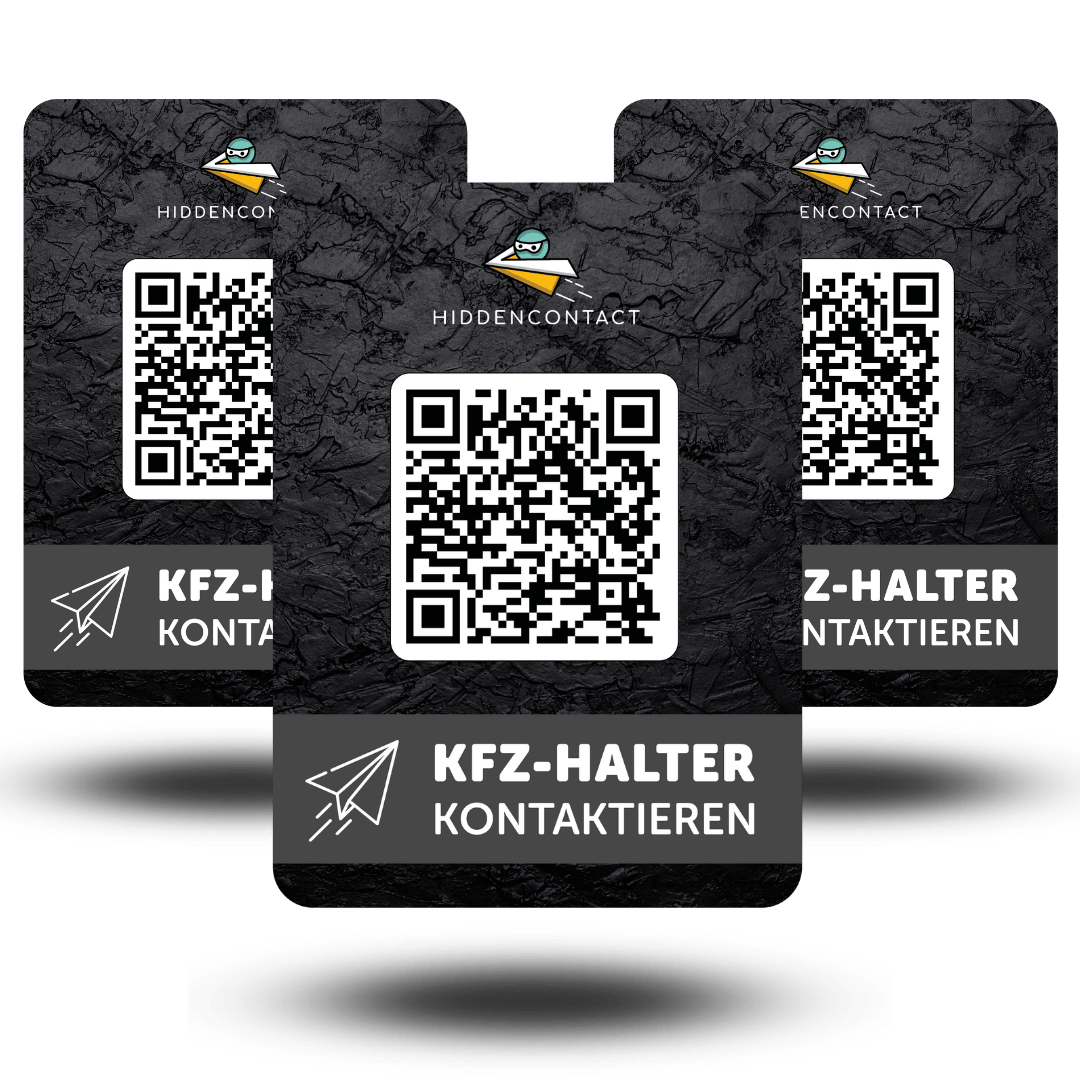 #Auto - Kontaktpunkt mit QR (3er Set) - hiddencontact