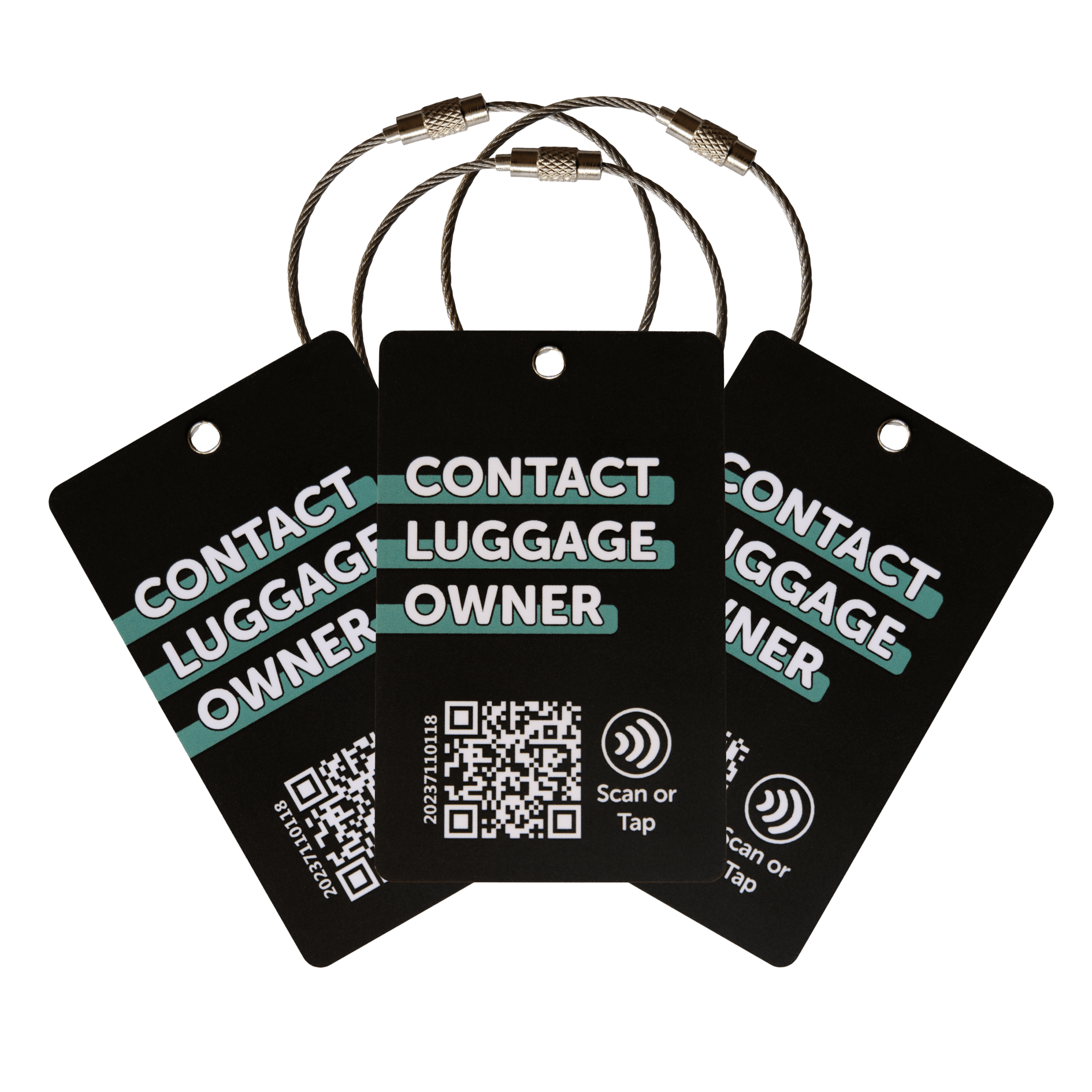 Koffer Anhänger mit QR und NFC (3er Set)