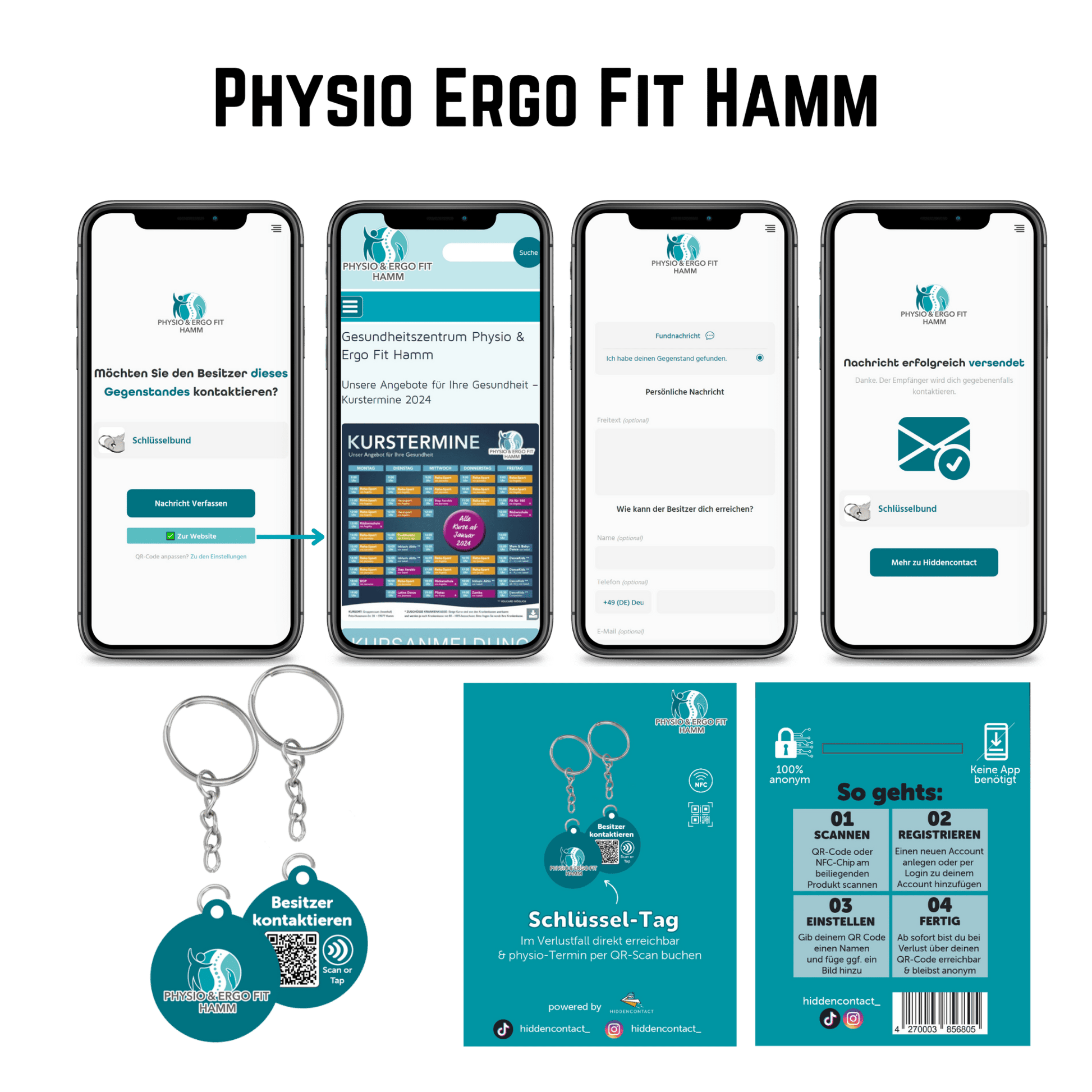 Physio ErgoFit Hamm Key Tags - hiddencontact